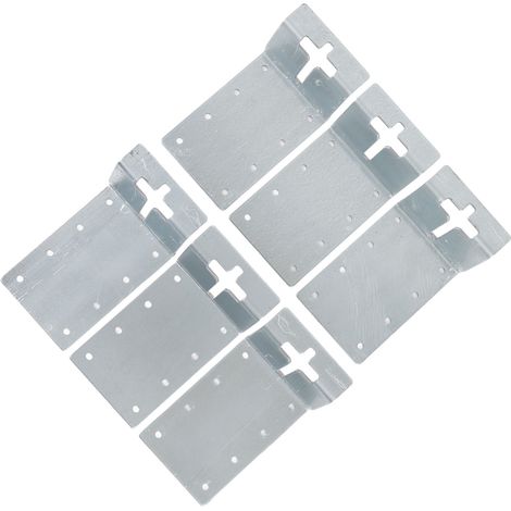 Lot de 6 supports de fixation en fer multifonctionnels de 7,6 cm (3 pouces) pour poteaux en T, pour boîtes aux lettres et clôtures, avec accessoires de jardinage. (1/5)