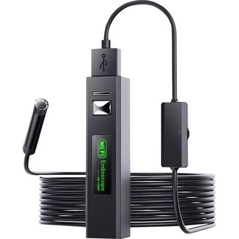 Caméra endoscopique sans fil étanche 1200P HD IP68 noire 1 m (1/4)