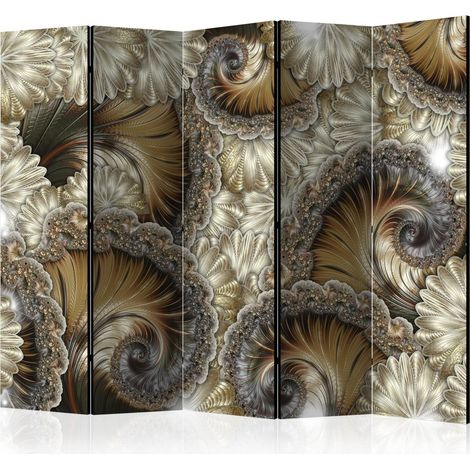 Paravento - Golden hand-held fans II [Room Dividers] - 225x172 (1/4)