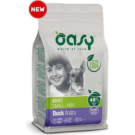Oasy Dog Grain Free Adult Small/Mini Monoproteico Anatra - Sacco 800 Gr -