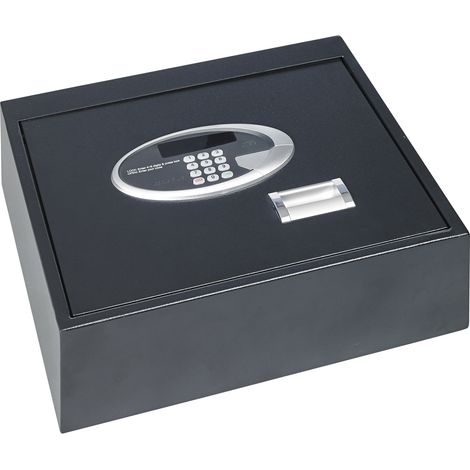 JVD – Coffre-fort Iconic à ouverture par le haut – Verrouillage par code – Extra plat pour tiroir – Éclairage intérieur LED (1/7)