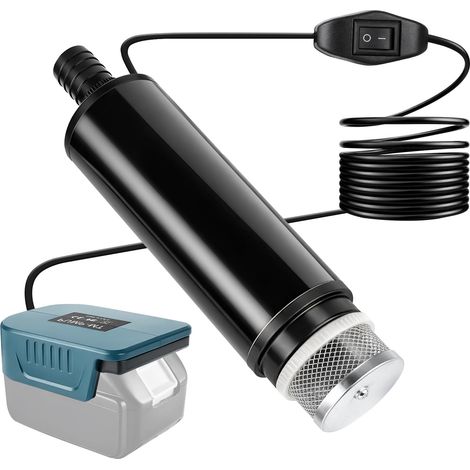 Pompe Submersible Compatible avec Batterie 18V, 30 L/min, Pompe de Jardin Silencieuse, Mini Pompe à Eau pour Récupérateur d'Eau de Pluie, Piscine, Bassin, Arrosage (Batterie Non Incluse) (1/5)
