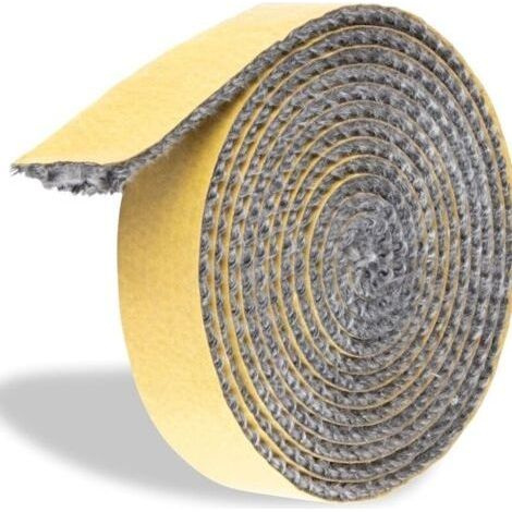 Joint Insert Cheminée 2mm x 10mm x 3m Joint de Cheminée Autocollant Joints Tressé Auto-adhésive Joint Fibre Verre Plat pour Cheminée, Poêle, Tube Poele, Porte de Four (2mm x 10mm x 3m)-Chrom (1/5)