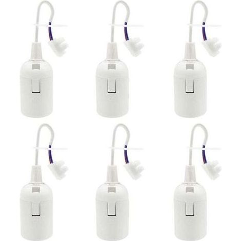 Lntyq 6 Pièces Douille E27 Support D'ampoule 4A 250V Douille Chantier pour Ampoules à Incandescence et Ampoules LED ou Industrie (max.60W/ Blanc) (1/5)