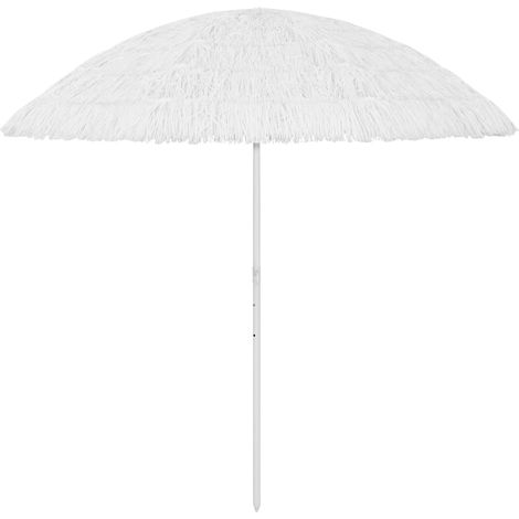 Parasol de plage - Parasol de Jardin Parasol droit Hawaii Blanc 300 cm BV469425 - BonneVie (1/5)