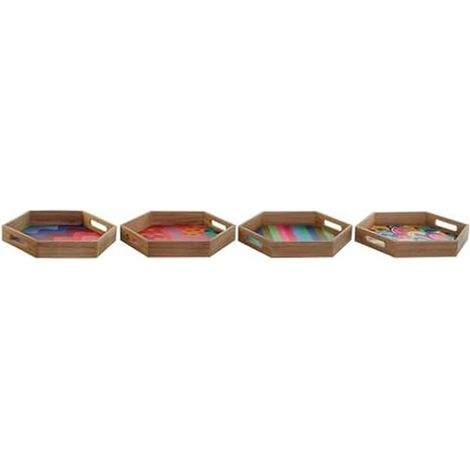 Meseta - DKD HOME DECOR - Estándar - Madera MDF - Multicolor - 35 x 5 x 35 cm (1/2)