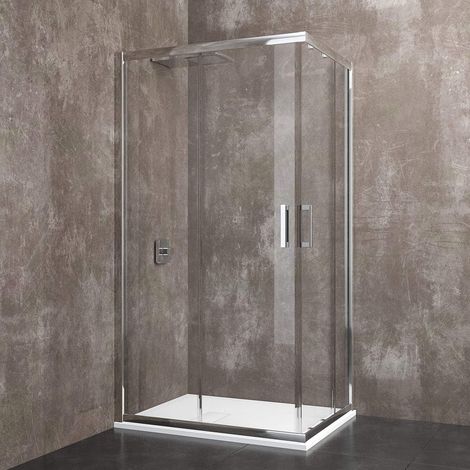Box Doccia Rettangolare 195 Cm H Cabina Bagno Con Porte Scorrevoli Ante In Cristallo Temperato Trasparente da 6 mm Struttura Alluminio Anodizzato Maniglie in Acciaio Cromato (70 x 100 cm) (1/5)