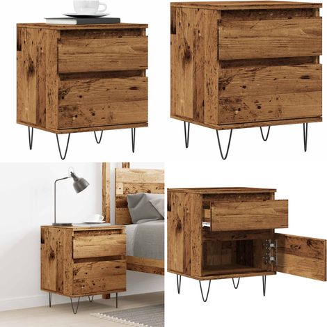 vidaXL Nachttisch Altholz-Optik 40x35x50 cm Holzwerkstoff (1/5)