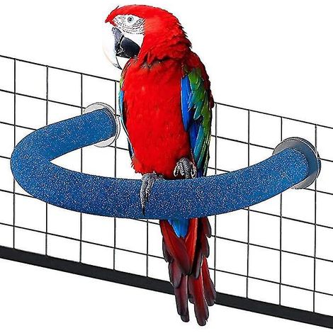 Perchoir pour perroquet, support en forme de U pour oiseaux, jouet pour animaux de compagnie, bâtonnet nettoyant et limant les pattes pour perruches calopsittes, inséparables, conures et perroquets gr (1/5)