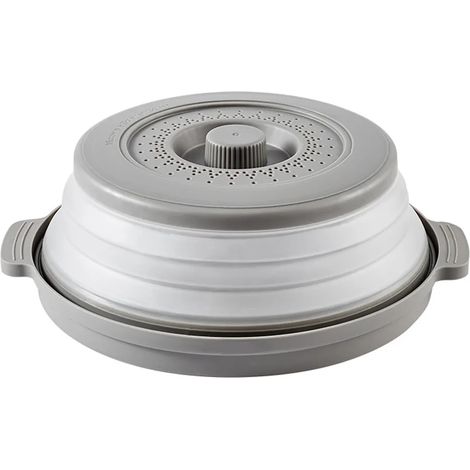 Couvercle pliable pour micro-ondes, gris, pour le rangement au micro-ondes (1/5)