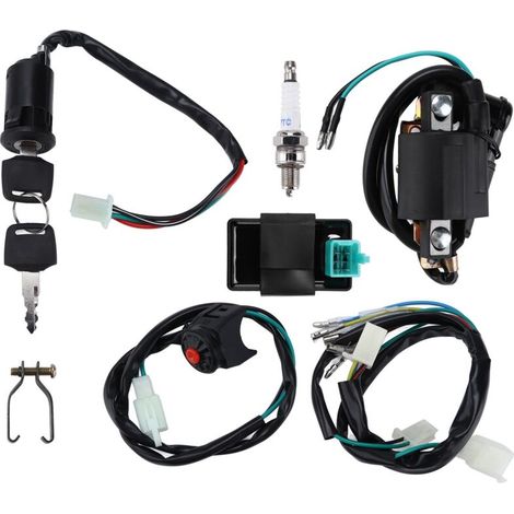 Kit de cable CDI con interruptor de apagado Immalt para arranque a pedal en motos de cross, pit bikes y ATV de 50 cc, 70 cc, 90 cc, 110 cc y 160 cc -Crezuo