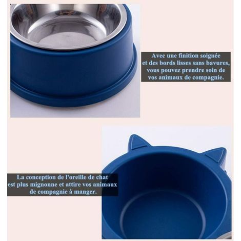 Katzen- und Hundenapf, Doppelnapf aus rutschfestem Edelstahl, leicht zu reinigen, geeignet für Kätzchen und ausgewachsene Katzen. (1/5)