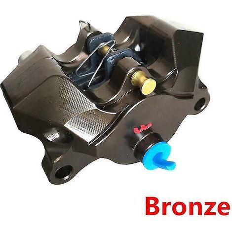 Étrier de frein arrière chromé/dur à l'oxygène pour motos, avec plaquettes, fixation 84 mm, compatible Ducati, Honda, Yamaha et Kawasaki (bronze) (1/5)