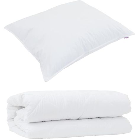 Ensemble de Duvet avec oreiller 2 pcs,Couette Blanc Microfibre CFW38225 (1/5)