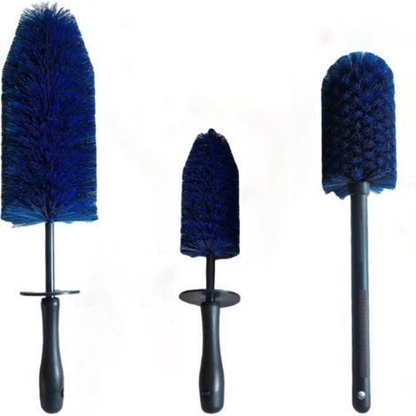 Ensemble de 3 brosses de nettoyage de roues, brosses de nettoyage de compartiment moteur, brosses de voiture, brosses de nettoyage de pneus, brosses de détail, brosses de nettoyage de voiture (1/5)