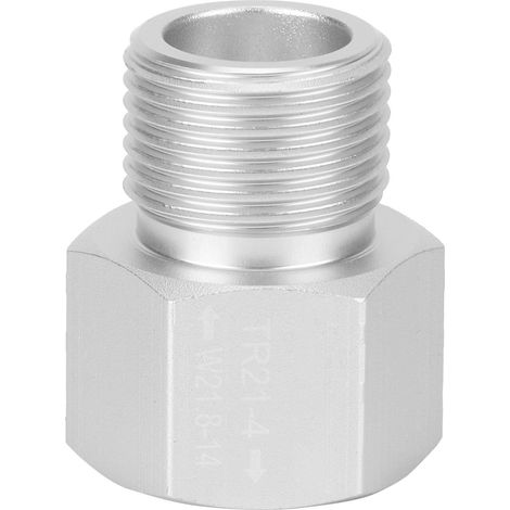 Adaptateur Aluminium TR21x4 vers W21.8‑14 pour Bouteille CO2 Soda - Argenté