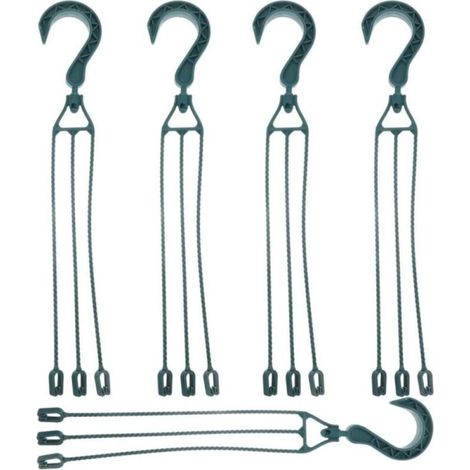 10 chaînes en plastique pour suspendre des pots de fleurs, crochets pivotants à 360° pour paniers suspendus, supports pour pots de fleurs (verts) (1/5)