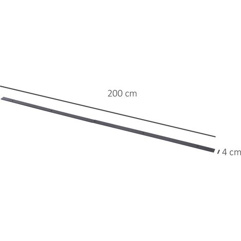 Gleitschienen-Bausatz für Schiebetüren, Metall, 2 m, max. 100 kg Belastbarkeit, Braun (1/5)