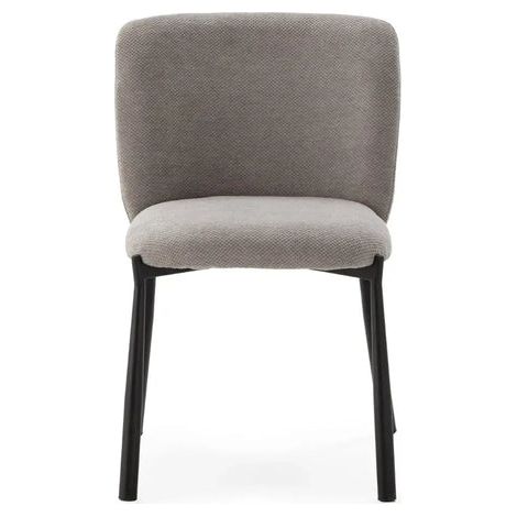 TILO - Lot de 2 chaises pieds en métal noir - Gris (1/5)