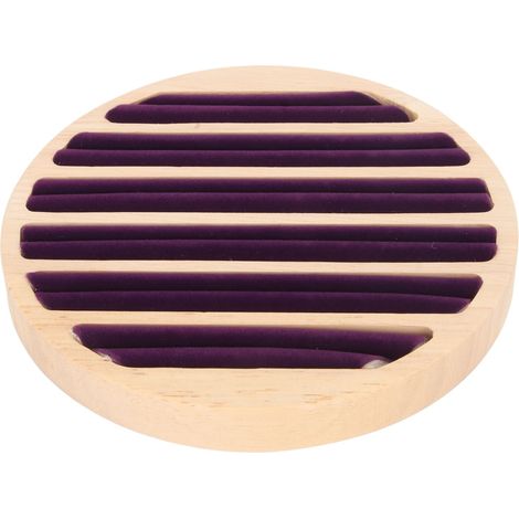 Plateau à bagues en bois 6 emplacements, rangement bijoux anti-rayures, insert organisateur pour boîte à bijoux (1/5)