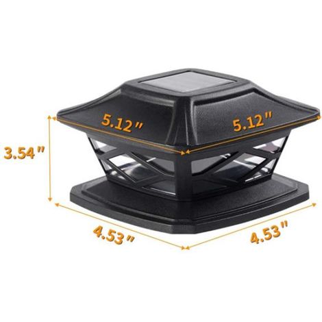 [2 pièces] Lampe solaire LED blanche pour poteau, éclairage de clôture de jardin, poteau en bois à piles, lampe décorative blanche (1/4)