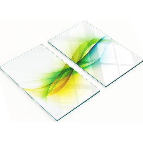 Taglieri decorativi in vetro temperato con motivo a onde astratte, 2x30x52 cm (1/5)