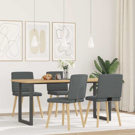 Lot de 4 Chaises à manger,Chaise de cuisine gris foncé tissu CFW59488 (1/5)