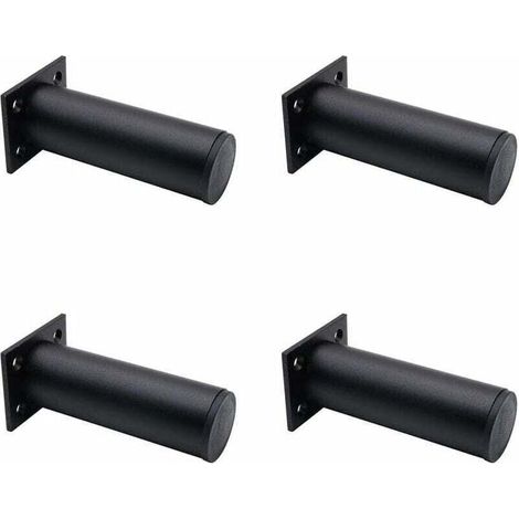 4 Matt Black Adjustable Furniture Legs, Aluminium Alloy 30x120 mm, TV Stand Legs for Coffee Tables and Cabinets, Support Legs for Sofas