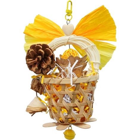 Vogelspielzeug, Futtersuchspielzeug, Hängespielzeug, Seilsitzstange mit Glöckchen, Wellensittichspielzeug, Papageienschaukel, Kletterspielzeug, Stehspielzeug, Vogelkäfigzubehör für Sittiche, Nymphensi