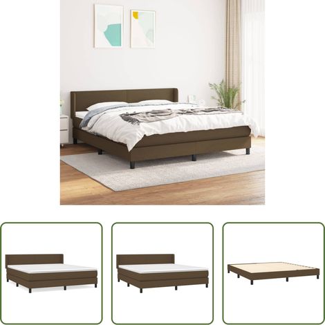 Matelas à ressorts ensachés - Sommier à lattes de lit avec matelas Marron foncé 160x200 cm (1/5)