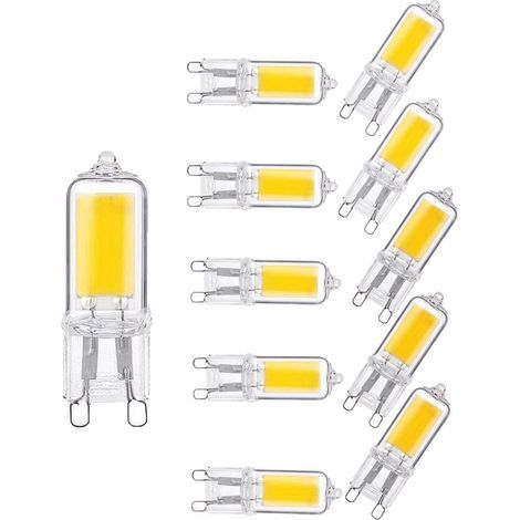Lot de 10 ampoules LED G9, 2 W, blanc froid 6000 K, 200 lumens, non dimmables. (1/3)