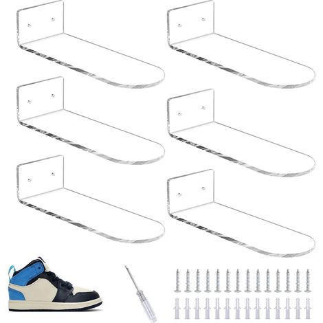 Ensemble de 6 organisateurs à chaussures en acrylique transparent, pour entrée, chambre ou dressing.-AquaForge (1/5)