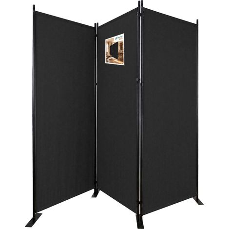 Paravent Séparateur de Pièce 3 Panneaux Cloison de Séparation Autoportant Pliable Brise Vue pour Plus d’Intimité Salon Chambre Bureau 262 x 30 x 173 cm Anthracite (1/5)