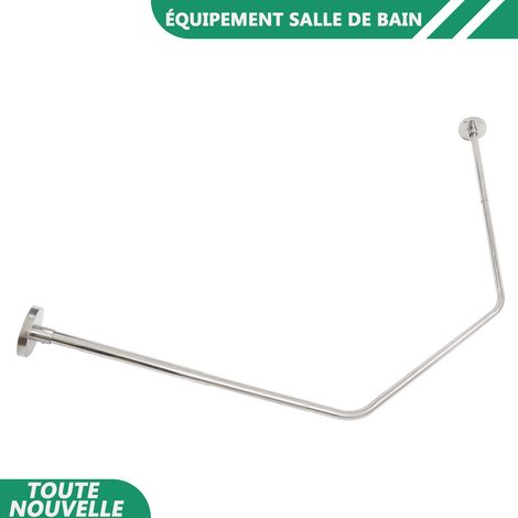 WAOBDLA Rod de rideau de douche de coin monté au mur en acier inoxydable 304 pour baignoire de salle de bain, magasin de vêtements, espace privé (1/5)