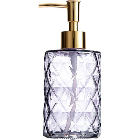 Distributeur De Savon - Verre Transparent Et Acier Inoxydable 304 - Pour Cuisine Et Salle De Bain - 330 Ml - Lot De 1 (1/5)