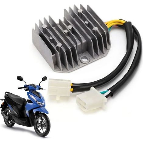 Régulateur de tension 12V – Redresseur 7 fils à double prise – Alliage aluminium avec dissipateur thermique – Pour scooter et cycl (1/5)