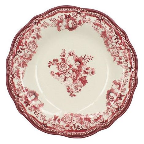 Assiettes Faustine Porcelaine Rose Porcelaine Rose, Creuse, 22cm, Lot De 6 - Selef Nova Styl