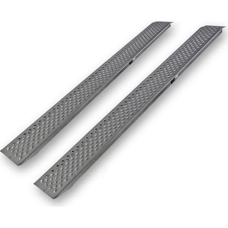 TRUTZHOLM 2 x Auffahrrampe 200 cm Tragkraft 400 kg Alu grau profiliert Verladerampe Motorradrampe (1/5)