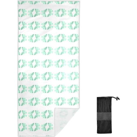 Serviette de plage Burbuja vert clair à nœuds, ultra-absorbante, légère, séchage rapide, anti-sable, pour voyage, piscine, sport, yoga - 30" x 60" (1/5)