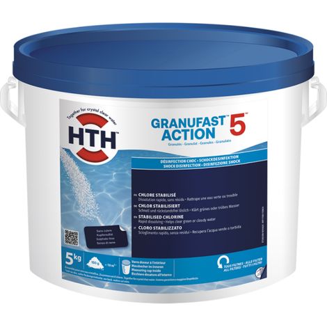 HTH Granufast Action 5 - Chlore stabilisé Granulés 5 kg (1/2)