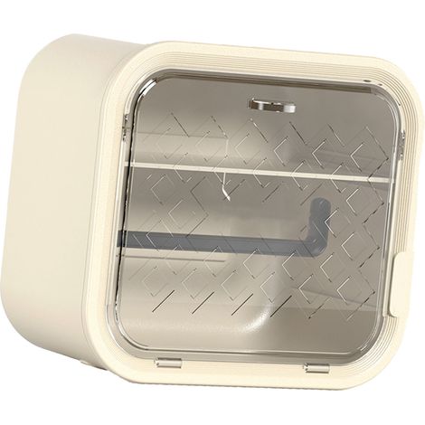 Boîte à mouchoirs murale multifonction style moderne minimaliste grande capacité double niveau porte glissière porte-rouleau papier WC salle de bain (1/4)