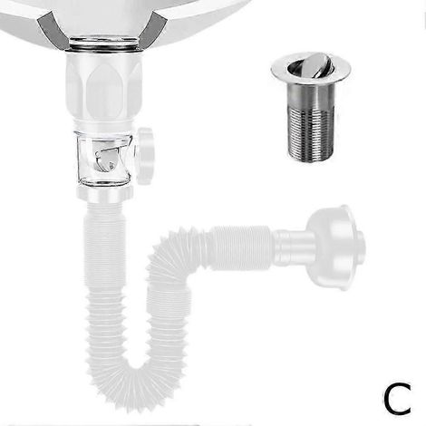 Ensemble de tuyau d'évacuation pour lavabo - tuyau flexible pour évacuation de lavabo de salle de bain Blanc