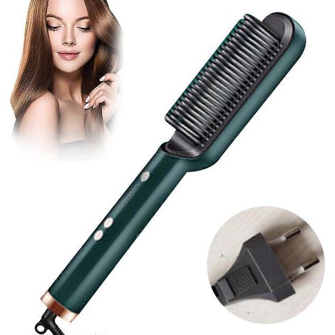 Brosse lissante, l'outil de coiffage 2 en 1 ultime pour des résultats rapides et soyeux, avec revêtement céramique PTC avancé, parfait pour tous les types de cheveux (1/4)