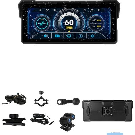 DVR para motocicleta, pantalla de 8,1 pulgadas, diseño resistente al agua, Ninguno, DVR para motocicleta (1/2)