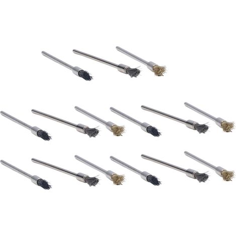 Lot de 15 brosses de polissage en acier, nylon et laiton (100 mm) pour éliminer les bavures et la poussière (1/5)