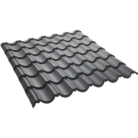 Panel teja fácil en acero galvanizado lacado mate - Color - Gris antracita mate, Anchura - 950 mm, Longitud - 1030 mm