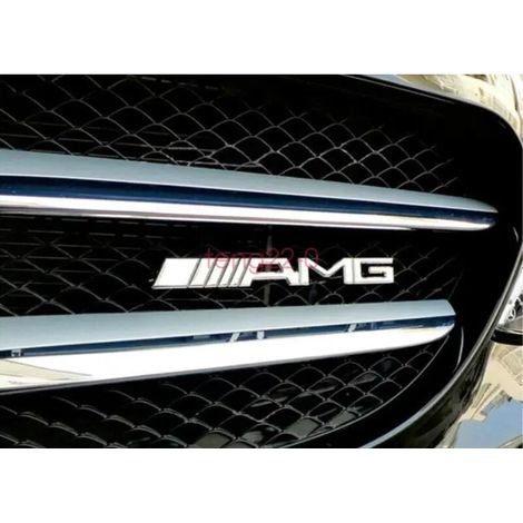 Hochwertiges silberverchromtes AMG-Kühlergrillemblem für Mercedes-Benz (1/5)