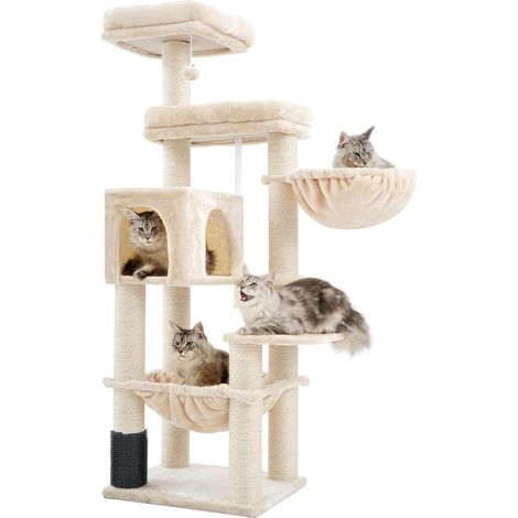 Arbre à Chat pour Maine Coon, poteaux en sisal (φ11 cm), MPJ01M (1/5)