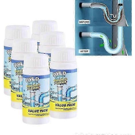 Lot de 6 nettoyants puissants pour éviers et canalisations Wild Tornado. mousse rapide. haute efficacité. (1/5)
