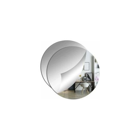 2pcs Miroirs muraux adhesif Miroir Cercle 40cm Miroir Plastique decoratif Miroir Acrylique Grand miroirs Rond pour Salle de Bain, Chambre, Porte, etc (1/4)